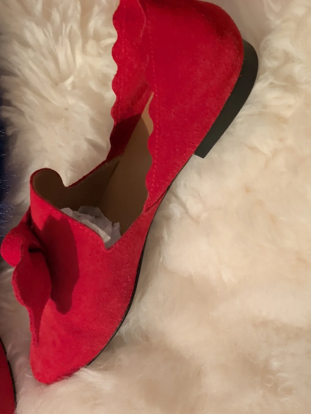 Klub Nico Women’s Red Suede Floral Bow Loafers